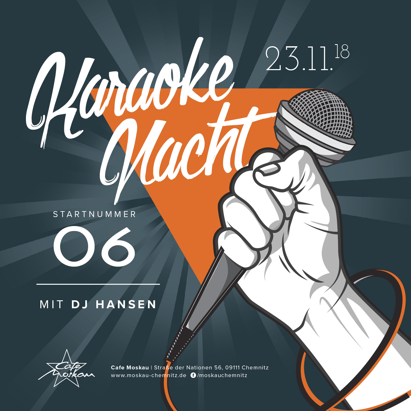 Karaoke Nacht Startnummer 6  Angebote Cafe Moskau